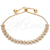 Pulsera Elegante 03.369.0005.1.10 Plata Rodinada, con Zirconia Cubica Blanca, Pulido, Tono Rosado (Grosor 01 MM, 10 Pulgadas de Largo)