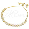 Pulsera Elegante 03.369.0005.2.10 Plata Rodinada, con Zirconia Cubica Blanca, Pulido, Tono Dorado (Grosor 01 MM, 10 Pulgadas de Largo)