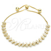 Pulsera Elegante 03.369.0005.2.10 Plata Rodinada, con Zirconia Cubica Blanca, Pulido, Tono Dorado (Grosor 01 MM, 10 Pulgadas de Largo)