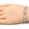 Pulsera Elegante 03.286.0014.07 Plata Rodinada, con Zirconia Cubica Blanca, Pulido, Rodinado (Grosor 02 MM, 7 Pulgadas de Largo)