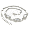 Pulsera Elegante 03.286.0014.07 Plata Rodinada, con Zirconia Cubica Blanca, Pulido, Rodinado (Grosor 02 MM, 7 Pulgadas de Largo)