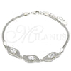 Pulsera Elegante 03.286.0014.07 Plata Rodinada, con Zirconia Cubica Blanca, Pulido, Rodinado (Grosor 02 MM, 7 Pulgadas de Largo)