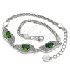 Pulsera Elegante 03.286.0014.1.07 Plata Rodinada, con Zirconia Cubica Verde y Blanca, Pulido, Rodinado (Grosor 02 MM, 7 Pulgadas de Largo)