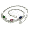 Pulsera Elegante 03.286.0014.4.07 Plata Rodinada, con Zirconia Cubica Multicolor, Pulido, Rodinado (Grosor 02 MM, 7 Pulgadas de Largo)