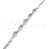 Pulsera Elegante 03.286.0024.07 Plata Rodinada, con Zirconia Cubica Blanca, Pulido, Rodinado (Grosor 02 MM, 7 Pulgadas de Largo)