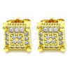 Arete Dormilona 02.344.0050 Oro Laminado, con Blanca Micro Pave, Pulido, Tono Dorado