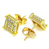 Arete Dormilona 02.344.0050 Oro Laminado, con Blanca Micro Pave, Pulido, Tono Dorado
