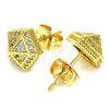 Arete Dormilona 02.342.0021 Oro Laminado, con Blanca Micro Pave, Pulido, Tono Dorado