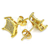 Arete Dormilona 02.342.0032 Oro Laminado, con Blanca Micro Pave, Pulido, Tono Dorado