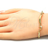 Pulsera con Placa 03.63.2142.06 Oro Laminado, Diseño de Delfín, Pulido, Tono Dorado (03 MM Thickness, 6 Inches Length)
