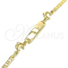 Pulsera con Placa 03.63.2142.06 Oro Laminado, Diseño de Delfín, Pulido, Tono Dorado (03 MM Thickness, 6 Inches Length)