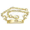 Pulsera con Placa 03.63.2142.06 Oro Laminado, Diseño de Delfín, Pulido, Tono Dorado (03 MM Thickness, 6 Inches Length)