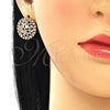 Arete Dormilona 02.233.0016.1 Oro Laminado, con Negro and Blanca Micro Pave, Pulido, Tono Dorado
