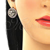 Arete Dormilona 02.233.0016.2 Oro Laminado, con Rubi and Blanca Micro Pave, Pulido, Tono Dorado