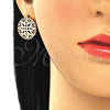 Arete Dormilona 02.233.0018.2 Oro Laminado, con Rubi and Blanca Micro Pave, Pulido, Tono Dorado