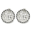 Arete Dormilona 02.233.0018.4 Rodio Laminado, con Micro Pave Negro y Blanca, Pulido, Rodinado