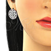 Arete Dormilona 02.233.0018.5 Rodio Laminado, con Micro Pave Rubi y Blanca, Pulido, Rodinado