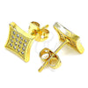 Arete Dormilona 02.342.0040 Oro Laminado, con Blanca Micro Pave, Pulido, Tono Dorado