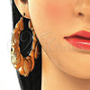Argolla Extra Grande 02.60.0154.65 Oro Laminado, Diseño de Besos y Abrazos y Bambu, Pulido, Tono Dorado