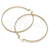 Argolla Extra Grande 02.170.0297.70 Oro Laminado, Diamantado, Tres Tonos