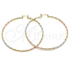 Argolla Extra Grande 02.170.0297.70 Oro Laminado, Diamantado, Tres Tonos