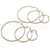 Argolla Extra Grande 02.170.0297.70 Oro Laminado, Diamantado, Tres Tonos