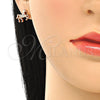 Arete Dormilona 02.336.0069.1 Plata Rodinada, Diseño de Caballo, con Micro Pave Blanca, Pulido, Tono Rosado