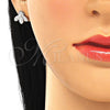 Arete Dormilona 02.336.0131 Plata Rodinada, Diseño de Abeja, con Zirconia Cubica Blanca, Pulido, Rodinado