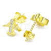 Arete Dormilona 02.336.0015.2 Plata Rodinada, con Micro Pave Blanca, Pulido, Tono Dorado