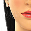 Arete Dormilona 02.336.0036.1 Plata Rodinada, con Micro Pave Blanca, Pulido, Tono Rosado