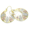 Argolla Mediana 02.351.0043.30 Oro Laminado, Diseño de Guadalupe y Flor, Pulido, Tres Tonos