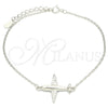 Pulsera Elegante 03.336.0059.07 Plata Rodinada, con Micro Pave Blanca, Pulido, Rodinado (Grosor 01 MM, 7 Pulgadas de Largo)