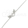 Pulsera Elegante 03.336.0065.08 Plata Rodinada, con Micro Pave Blanca, Pulido, Rodinado (Grosor 01 MM, 8 Pulgadas de Largo)