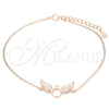 Pulsera Elegante 03.336.0065.1.08 Plata Rodinada, con Micro Pave Blanca, Pulido, Tono Rosado (Grosor 01 MM, 8 Pulgadas de Largo)