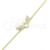 Pulsera Elegante 03.336.0065.2.08 Plata Rodinada, con Micro Pave Blanca, Pulido, Tono Dorado (Grosor 01 MM, 8 Pulgadas de Largo)