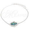 Pulsera Elegante 03.336.0066.07 Plata Rodinada, Diseño de Mano de Dios, con Zirconia Cubica Blanca, Pulido, Rodinado (Grosor 01 MM, 7 Pulgadas de Largo)