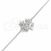 Pulsera Elegante 03.336.0068.08 Plata Rodinada, Diseño de Ãrbol, con Zirconia Cubica Blanca, Pulido, Rodinado (Grosor 01 MM, 8 Pulgadas de Largo)