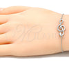 Pulsera Elegante 03.336.0070.08 Plata Rodinada, Diseño de Nota Musical, con Micro Pave Blanca, Pulido, Rodinado (Grosor 01 MM, 8 Pulgadas de Largo)