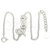 Pulsera Elegante 03.336.0074.07 Plata Rodinada, Diseño de Amor, con Micro Pave Blanca, Pulido, Rodinado (Grosor 01 MM, 7 Pulgadas de Largo)