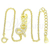Pulsera Elegante 03.336.0074.2.07 Plata Rodinada, Diseño de Amor, con Micro Pave Blanca, Pulido, Tono Dorado (Grosor 01 MM, 7 Pulgadas de Largo)