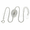 Pulsera Elegante 03.336.0087.07 Plata Rodinada, con Zirconia Cubica Blanca, Pulido, Rodinado (Grosor 01 MM, 7 Pulgadas de Largo)