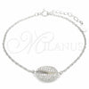 Pulsera Elegante 03.336.0087.07 Plata Rodinada, con Zirconia Cubica Blanca, Pulido, Rodinado (Grosor 01 MM, 7 Pulgadas de Largo)