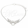 Pulsera Elegante 03.336.0088.07 Plata Rodinada, con Zirconia Cubica Blanca, Pulido, Rodinado (Grosor 01 MM, 7 Pulgadas de Largo)