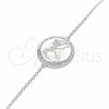 Pulsera Elegante 03.336.0089.07 Plata Rodinada, con Micro Pave Blanca, Pulido, Rodinado (Grosor 01 MM, 7 Pulgadas de Largo)