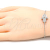 Pulsera Elegante 03.336.0092.07 Plata Rodinada, Diseño de Mano de Dios, con Zirconia Cubica Blanca, Pulido, Rodinado (Grosor 01 MM, 7 Pulgadas de Largo)