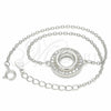 Pulsera Elegante 03.336.0093.07 Plata Rodinada, con Zirconia Cubica Blanca, Pulido, Rodinado (Grosor 01 MM, 7 Pulgadas de Largo)