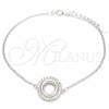 Pulsera Elegante 03.336.0093.07 Plata Rodinada, con Zirconia Cubica Blanca, Pulido, Rodinado (Grosor 01 MM, 7 Pulgadas de Largo)