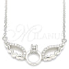 Collares con Dije 04.336.0147.16 Plata Rodinada, con Zirconia Cubica Blanca y Cristal Blanca, Pulido, Rodinado (Grosor 01 MM, 16 Pulgadas de Largo)