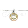 Collares con Dije 04.336.0152.18 Plata Rodinada, con Zirconia Cubica Blanca, Pulido, Tres Tonos (Grosor 01 MM, 18 Pulgadas de Largo)
