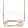 Collares con Dije 04.336.0047.1.16 Plata Rodinada, con Zirconia Cubica Blanca, Pulido, Tono Rosado (Grosor 01 MM, 16 Pulgadas de Largo)